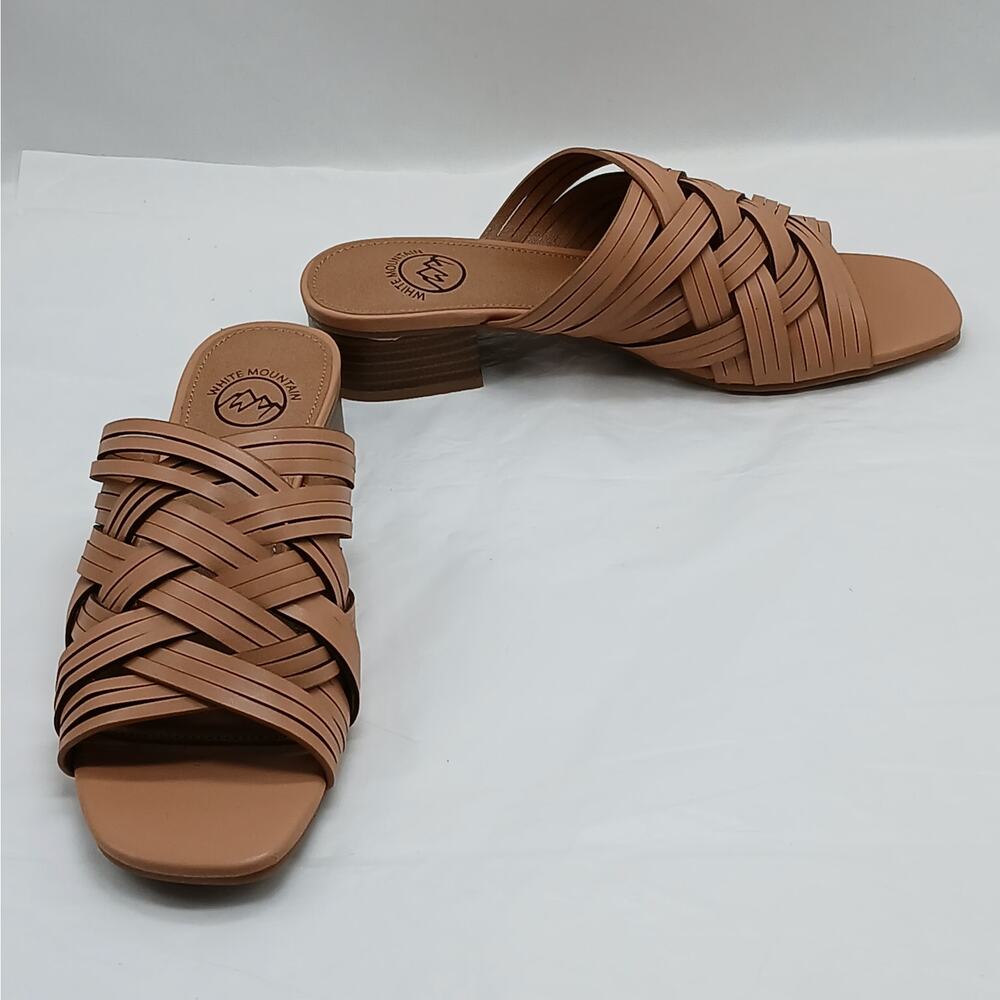 White Mountain Women's Sandals Slides Size 8M Brown Slip On Minimalist Shoes - Picture 3 of 11